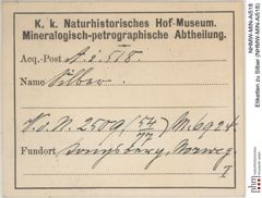 Etiketten zu Silber (NHMW-MIN-Ai518)